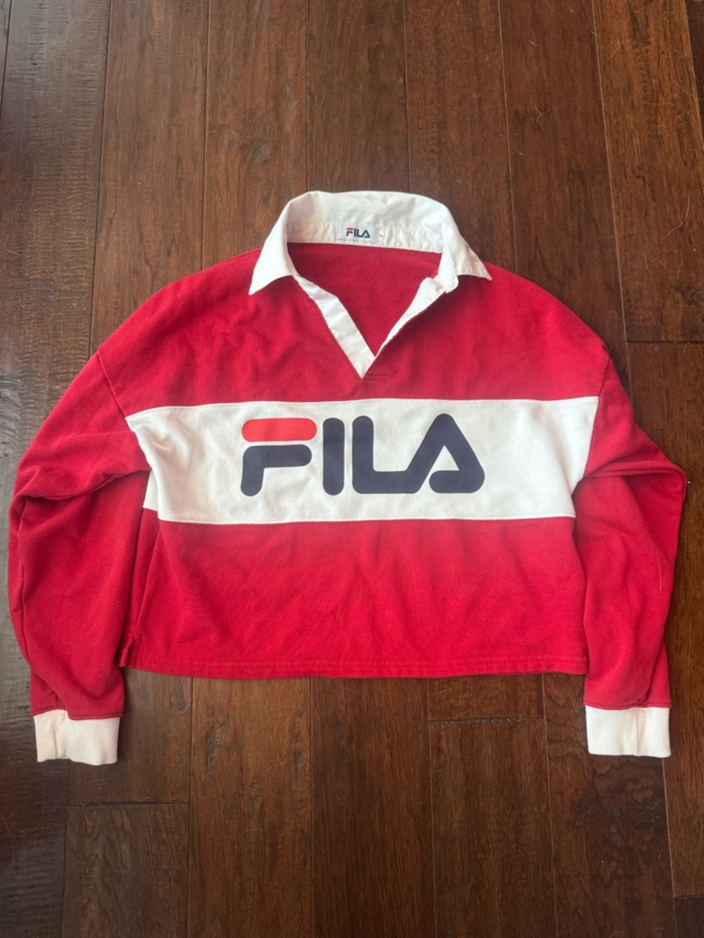 Fila Red and White Logo Polo
